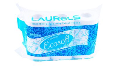 LAURELS 2 Ply Toilet Tissue Paper Roll - Pack of 6 (320 Pulls Per Roll, Total 1920 Pulls)