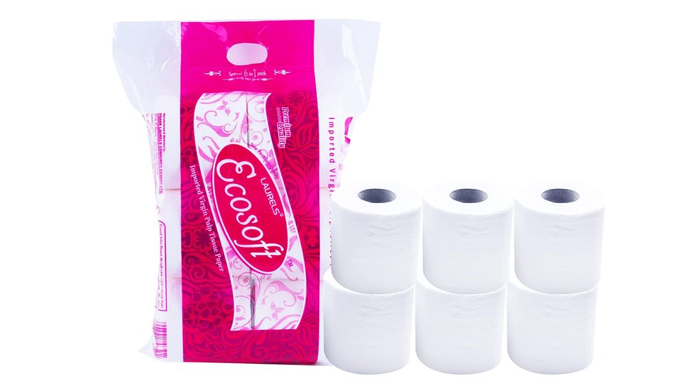 LAURELS 2 Ply Toilet Tissue Paper Roll - Pack of 6 (320 Pulls Per Toilet Roll, 3840 Sheets)