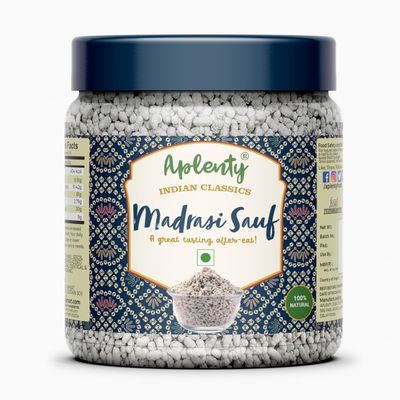Aplenty White Madrasi Mint Saunf 250g, Chennai Mint Saunf | Sweet White Fennel Seeds | Peppermint Mouth Freshener