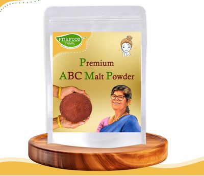 Fit and Food Tamil ABC Malt Powder|Skin Care for Glowing & Healthy Skin|Dry Fruits and Nuts Mix|Apple Beetroot Carrot Mix|Plant Based Collagen Powder|Just Mix and Sip (500 G)