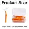 25 Pcs Interdental Brush for Teeth, Can Be Replaced L-Shape Interdental Brush Flosser for Teeth Clean Toothbrush Seam Brush Brush Orthodontics (Orange) view 2