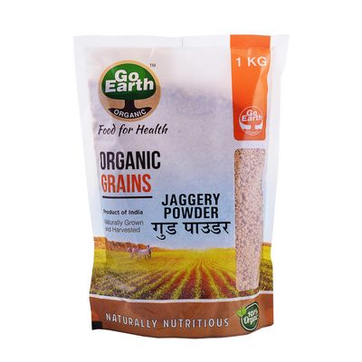 Go Earth Organic Jaggery Powder (1 kg) | Pure Natural, No Preservatives Added | Healthy Sugar Substitute, Unrefined & Unadulterated