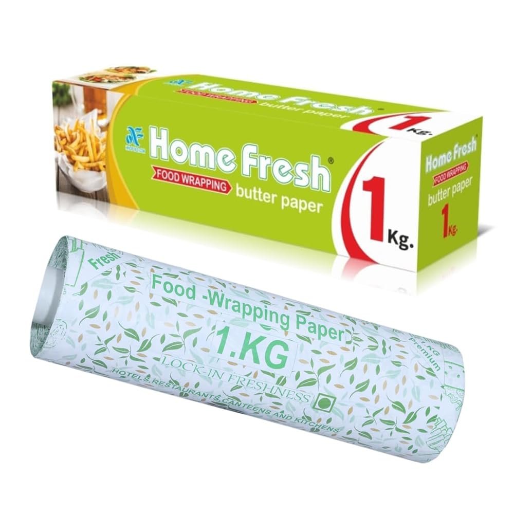 HOMEFRESH 1kg Food Wrapping Butter Paper Roll Premium Non-Stick Paper for Baking, Cooking, and Food Storage (1kg)