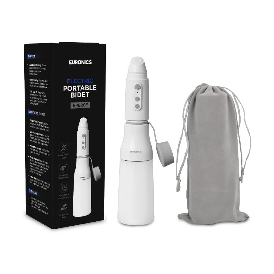 EURONICS Electric Portable Bidet - Personal Hygiene Cleaner with 4 Spray Modes | Rechargeable | Waterproof for Travel Lightweight | Adjustable Speed
