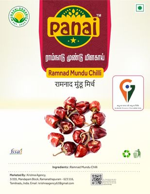 Panai - Ramnad Mundu Chilli | Boriya Red Chilli | Gol Mirchi | Geographical indication (GI) | Spicy Round Chillies | Sabut Lal Mirch, Dry Chilly, Mundu Chili, Gundu Chilli Grams (250 Grams, Kundu Chilli)