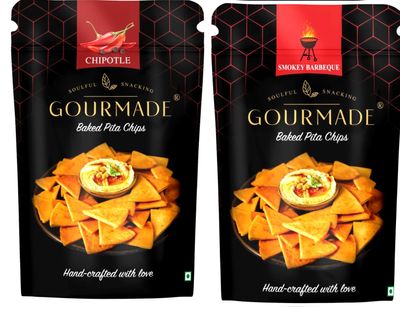 Gourmade Soulful Snacking Pita Chips Chipotle and Barbeque Smoky | Baked Pita Bread Chips | Pita Chips Baked, 250g(each Pack 125g) |Dip Starter Chips Snack|Mediterrianean Pita Bread Chips|Nachos & Tortillas