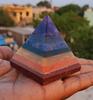 7 Chakra Crystal Pyramid Seven Chakra Gemstone Pyramid, Seven Chakra Pyramid for Energy Balance and Healing,Home Dcor, Seven Chakra Pyramid 50-60MM view 2