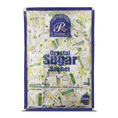 Rahul White Sugar Sachets, (5G Each X 2000Pcs) Pack, Pure and Chemical Free for White Sugar Sachets Baking Sugar Sachets White Pouch (10kg)
