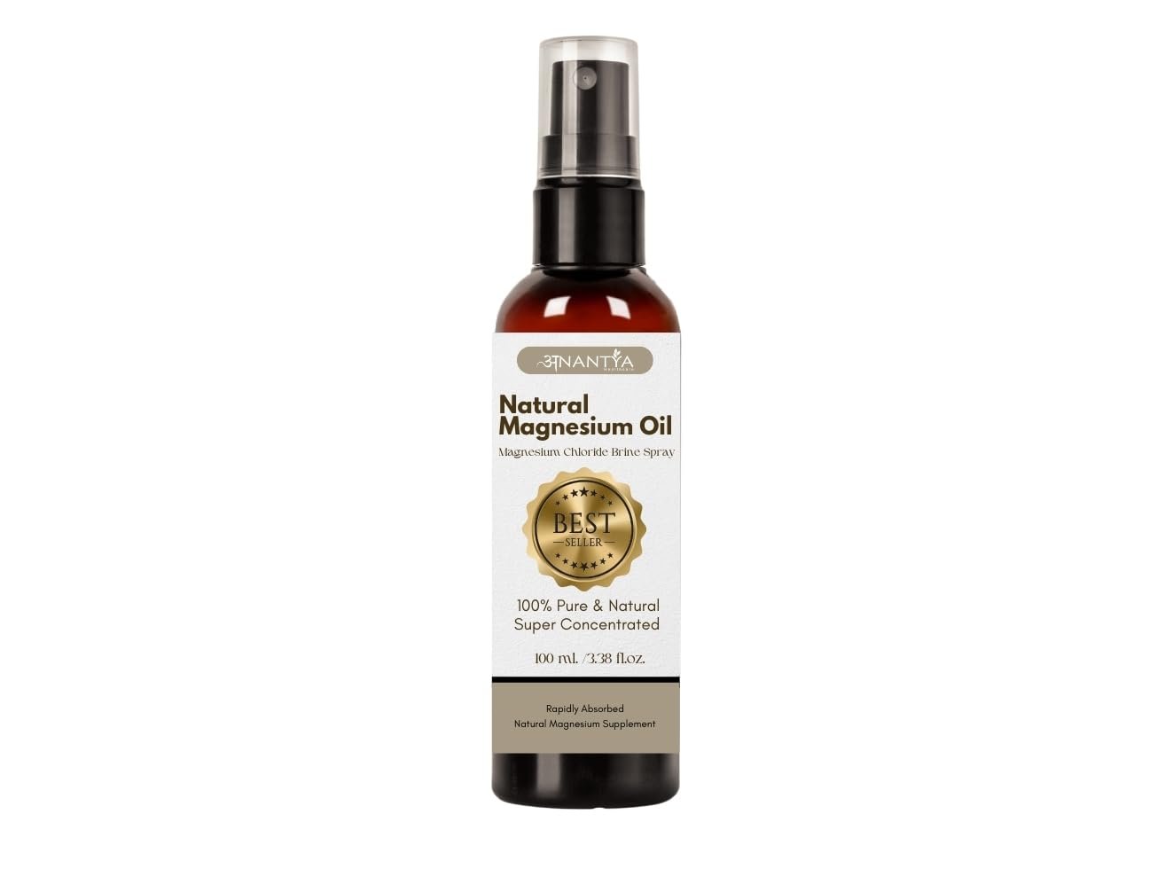 Anantya Natural Magnesium Oil Spray 100ml | Topical Magnesium Oil for Pain Relief & Muscle Recovery, feet, Sleep Support