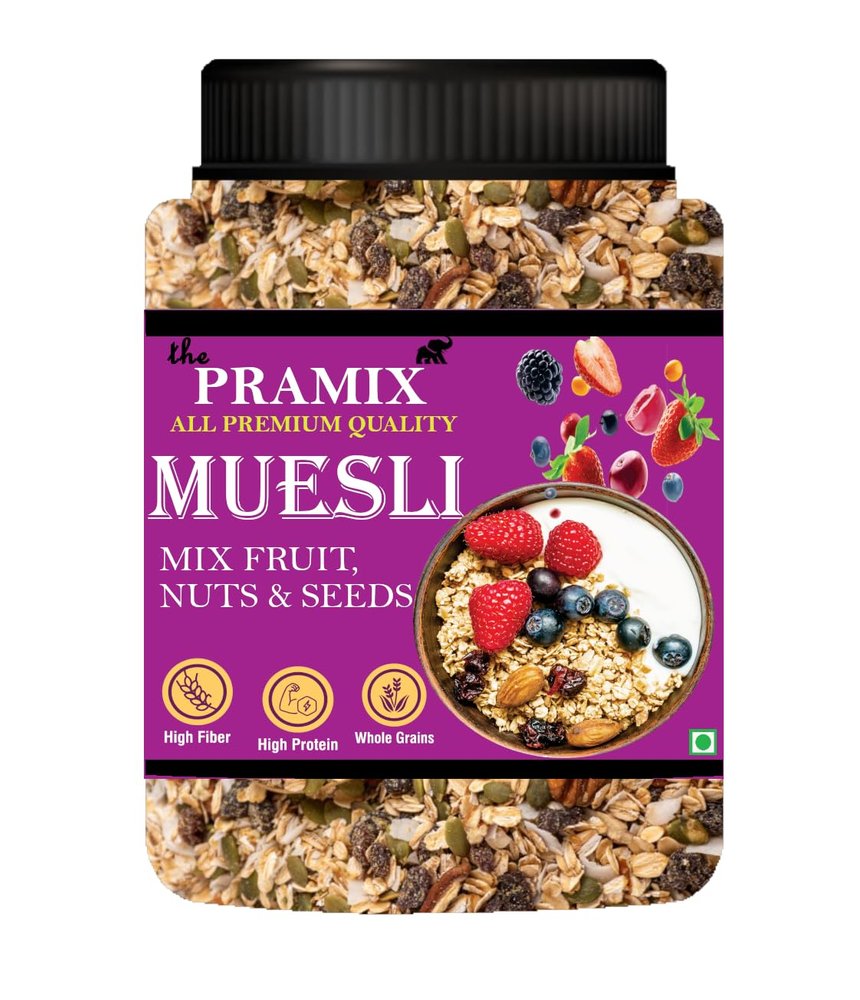 Pramix Muesli Fruit and Nuts - 400g With Fruits, Nuts & Seeds, Multigrain Breakfast Cereal, Delight Healthy Breakfast