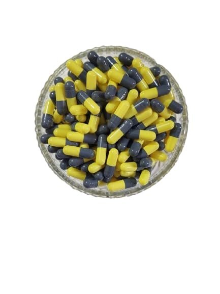 AJAY ENTERPRISES Empty Vegetarian Capsules (Pack of 1000) (Yellow-Grey, SIZE 2 (250 MG))
