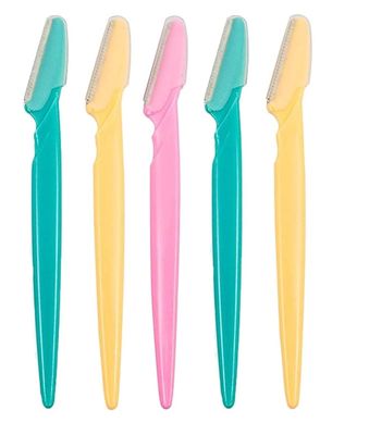 Diano dimzi Eyebrow Razor Facial Hair Remover Eyebrow Trimmer Eye Brow Shaver 3 Colors Facial Hair Shavers with Precision Cover, Facial Hair Remover Trimmers (Pack of 5)