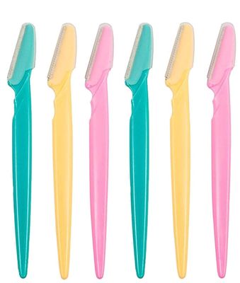 Diano dimzi Eyebrow Razor Facial Hair Remover Eyebrow Trimmer Eye Brow Shaver 3 Colors Facial Hair Shavers with Precision Cover, Facial Hair Remover Trimmers (Pack of 6)