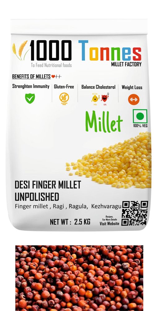 10 Kg -Unpolished Desi Finger millet (EXPORT QUALITY) Finger millet, Ragi, Ragula, Kezhvaragu | keeps body healthy- pp bag (10KG)
