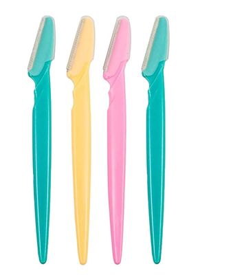 Diano dimzi Eyebrow Razor Facial Hair Remover Eyebrow Trimmer Eye Brow Shaver 3 Colors Facial Hair Shavers with Precision Cover, Facial Hair Remover Trimmers (Pack of 4)