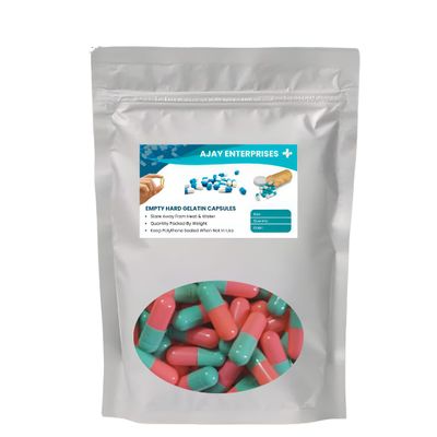 AJAY ENTERPRISES Empty Vegetarian Capsules (Pack of 1000) (Green-Pink, SIZE 0 (500 MG))