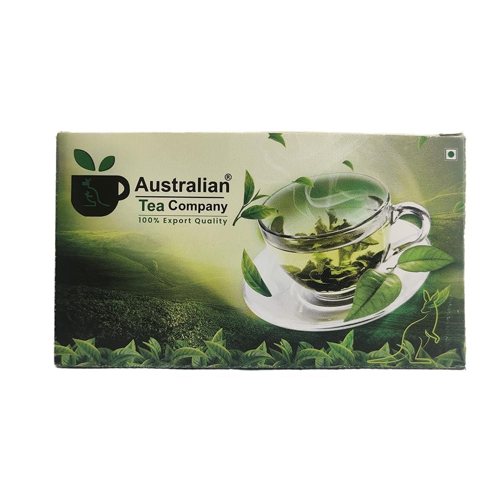 Australian Tea Company Green Tea | Pyramid Tea Bags | 100% Natural Authentic Tea | Immunity Booster | All Natural Flavour with Zero Calories | Improves Metabolism | Refreshing & Detox Green Tea (Detox Green Tea (25 Bag))