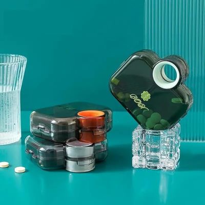 BLACK SPARROW Portable Pill Organizer With 6 Compartments/Transparent Sealed Container with Creative Handbag Medicine box