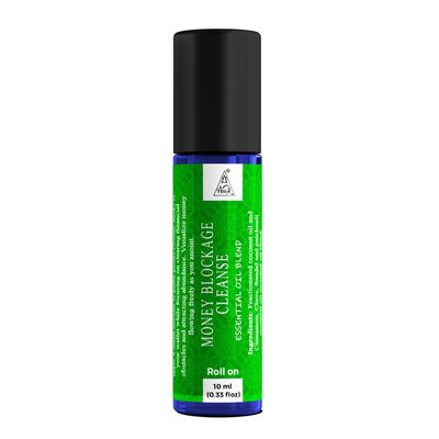 Anshil Money Blockage Cleanse Essential Oil Blend Roll-On | Clear financial obstacles and attract wealth | Energized with Reiki | Aromatherapy Roll-On (10ml)