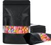 DNY 50 Pcs Self-Sealing Stand-Up Storage Pouches 1kg | Airtight Waterproof Food-Grade Reusable Plastic Bags with Transparent Window for Snacks, Dry Fruits, Spices & Kitchen Use (Black) view 1