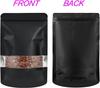 DNY 50 Pcs Self-Sealing Stand-Up Storage Pouches 1kg | Airtight Waterproof Food-Grade Reusable Plastic Bags with Transparent Window for Snacks, Dry Fruits, Spices & Kitchen Use (Black) view 3