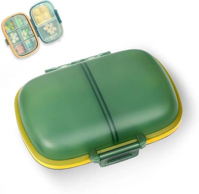 8-Slot Airtight Pill Box, Portable & Leakproof Medicine Organizer with Secure Compartments, Ideal for Travel & Daily Use