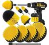 GODFLY 10 Pcs Power Scrub Pads Drill Attachment Set,Power Scrubber Cleaning for Bathroom,Surfaces,Floor,Tile Scrubber Scouring Pads Cleaning Kit,Car Drill Brushes (Drill Not Included,Yellow) view 1
