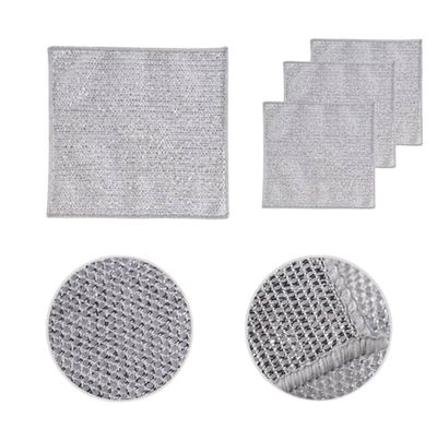Gold Rock Field Scrubber for Utensils, Steel Scrubber for Kitchen, Scrub Pad, Multipurpose Wire Dishwashing Rag for Heavy-Duty & Delicate Cleaning (Pack of 3)