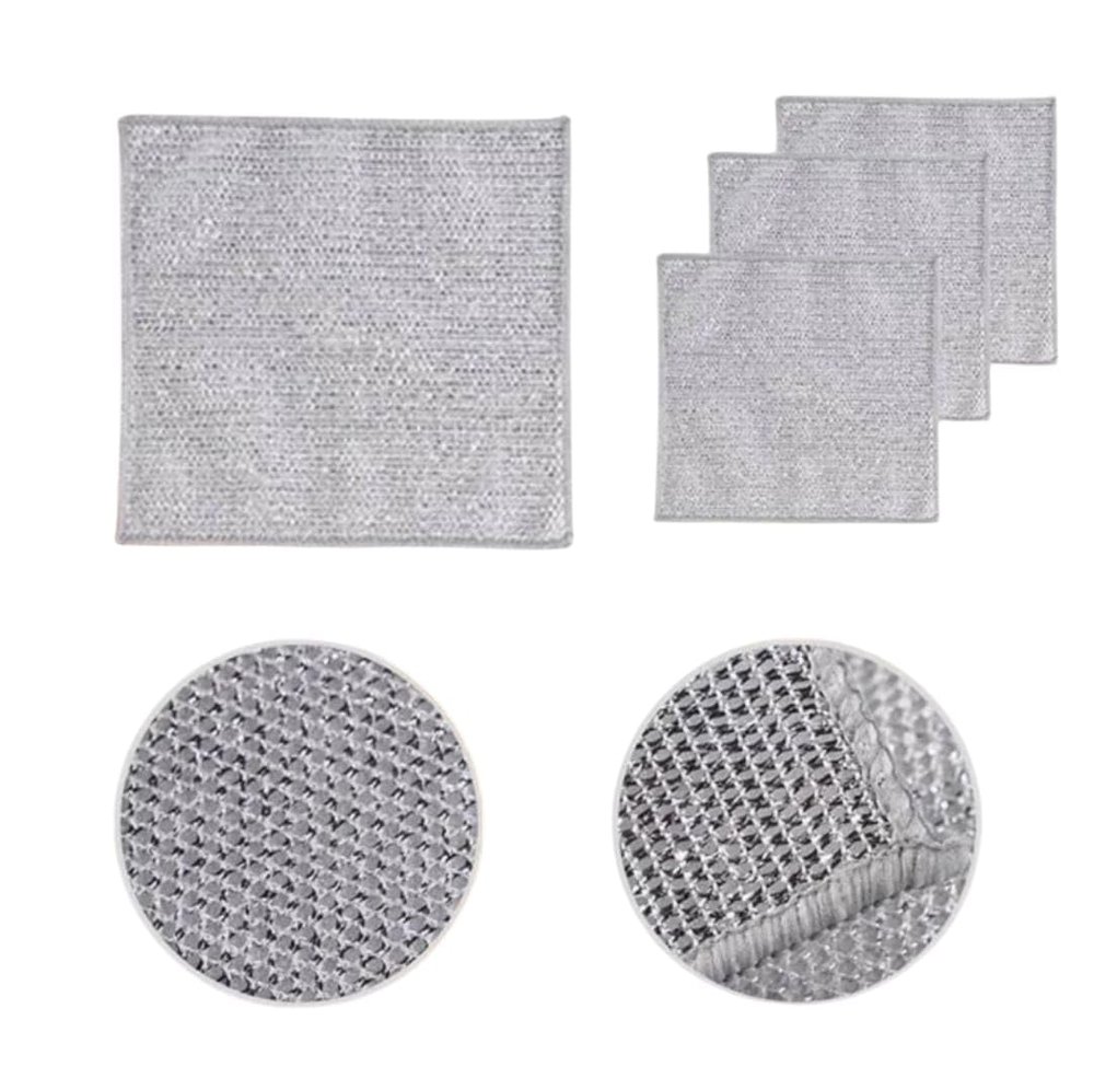 Gold Rock Field Scrubber for Utensils, Steel Scrubber for Kitchen, Scrub Pad, Multipurpose Wire Dishwashing Rag for Heavy-Duty & Delicate Cleaning (Pack of 3)