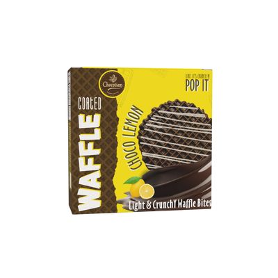 CHOCOLIAN BAKERS Dark Chocolate Lemon Waffle 60 Gram 100% Eggless | Crunchy & Light | 3 Waffles Per Box