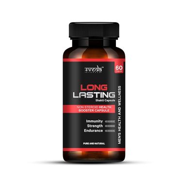 4Veda Ayurved Long-Lasting Energy Capsules | Natural Strength & Stamina Booster for Men | Supports Daily Energy, Vitality, Endurance & Performance | Herbal Supplement for Active Lifestyle