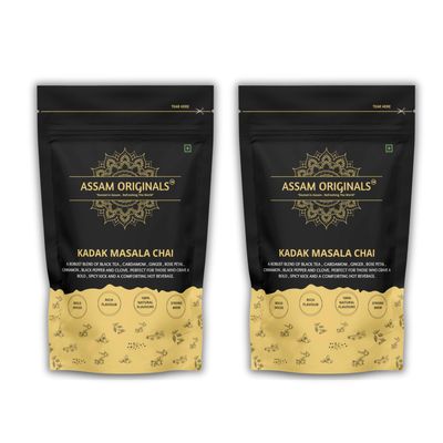 Assam Originals Kadak Masala Chai | A Blend of High Grown Assam Black CTC Tea With Indian Masala | 100% Natural Flavour | 250 g (Pack of 2)