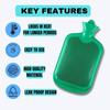 2 Litre Non-Electric Rubber Hot Water Bottle, Red, for Pain Relief view 2