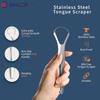 DIALDRCARE Stainless Steel Tongue Scraper for Adults, Tongue Cleaners for Reduce Bad Breath, Oral Dental Scraper - Fresher Breath (SILVER) view 3