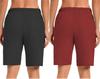 Women's Casual Cotton Shorts,Relaxedfit Shorts, Summer Shorts, Above Knee Length Shorts, Gym Shorts, Combo Shorts with Adjustable Waistband Pack of 2 (in, Alpha, S, 2, Black,Maroon) view 2