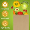 Greennest Square Bottom Paper Bags for Food | Flat Bottom Pouch | Food Grade Carry Bag | Disposable Eco-Friendly Paper Pouch | Brown Grocery Bag Bulk | Kraft Paper Bag (10x12x4in) Pack of 25 view 3