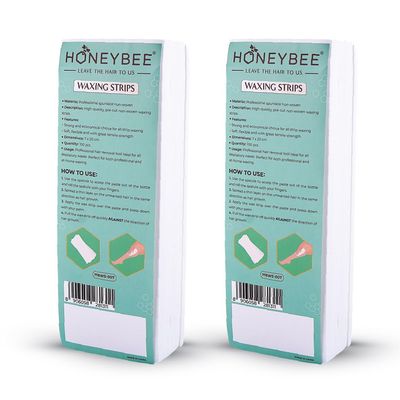 HoneyBee Women's Non-Woven Unisex Plain Waxing Strips Hair Removal for Wax of Legs, Arms, Underarms, Full Body | For All Skin Types | Hair-Free Smooth Skin, Gentle Hair Removal wax Strip - Pack of 200