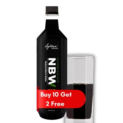 AGHORA Black Alkaline Water - 500 ML | Natural, Organic, Vegan, Gluten-Free, Non-GMO, and Lactose-Free | Infused with 77+ Trace Minerals & Powerful Electrolytes (500 ML (Pack of 10+2))
