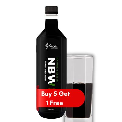 AGHORA Black Alkaline Water - 500 ML | Natural, Organic, Vegan, Gluten-Free, Non-GMO, and Lactose-Free | Infused with 77+ Trace Minerals & Powerful Electrolytes (500 ML (Pack of 5+1))