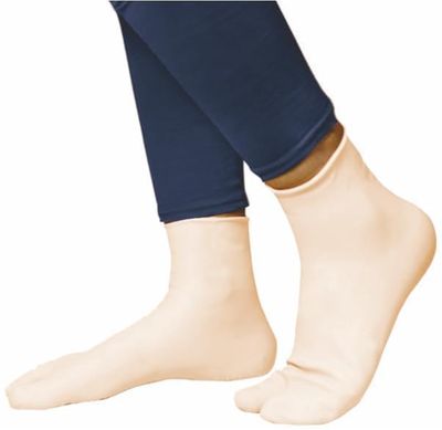 ADIVAN-waterproof Rubber Socks, Anti Crack Gel Heel Ankle Length And Foot Protector Moisturizing Socks for Foot Care,Pain Relief for Men And Women(1 PAIR)(SKIN BROWN) (M)