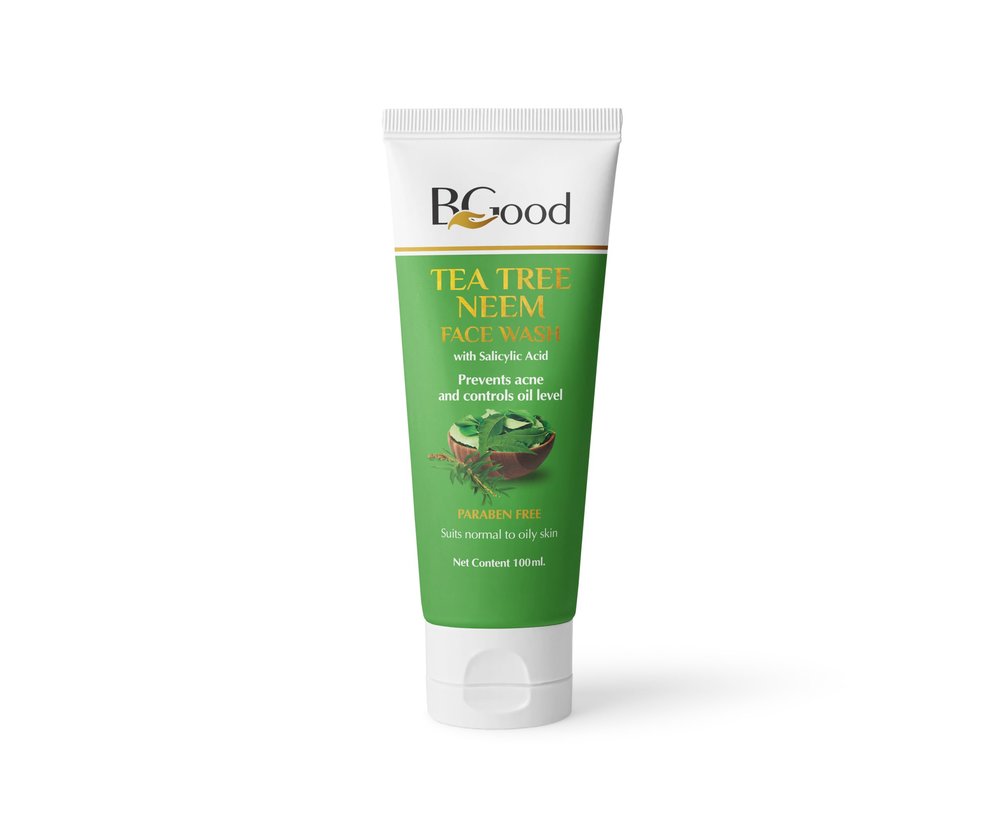 Bgood Tea Tree Face Wash for Acne & Pimples  Skin Clearing Oil Control Cleanser for Normal to Oily Skin, Gentle Daily Face Wash for Clear, Fresh Skin, 100ml