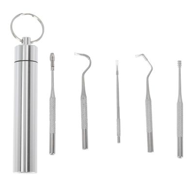 NavaFresh Basics Portable Plaque Stainless Steel Set Portable Mini Travel Plaque and Tartar Remover with Stain Eraser Tooth Pick Interdental Pick Oral Hygiene Tooth Kit Flossing Tool Scraper