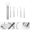 NavaFresh Basics Portable Plaque Stainless Steel Set Portable Mini Travel Plaque and Tartar Remover with Stain Eraser Tooth Pick Interdental Pick Oral Hygiene Tooth Kit Flossing Tool Scraper view 4