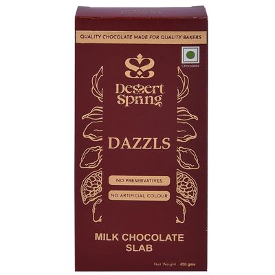 DESSERTSPRING DAZZLS - 450G MILK CHOCOLATE SLAB - PACK OF 2