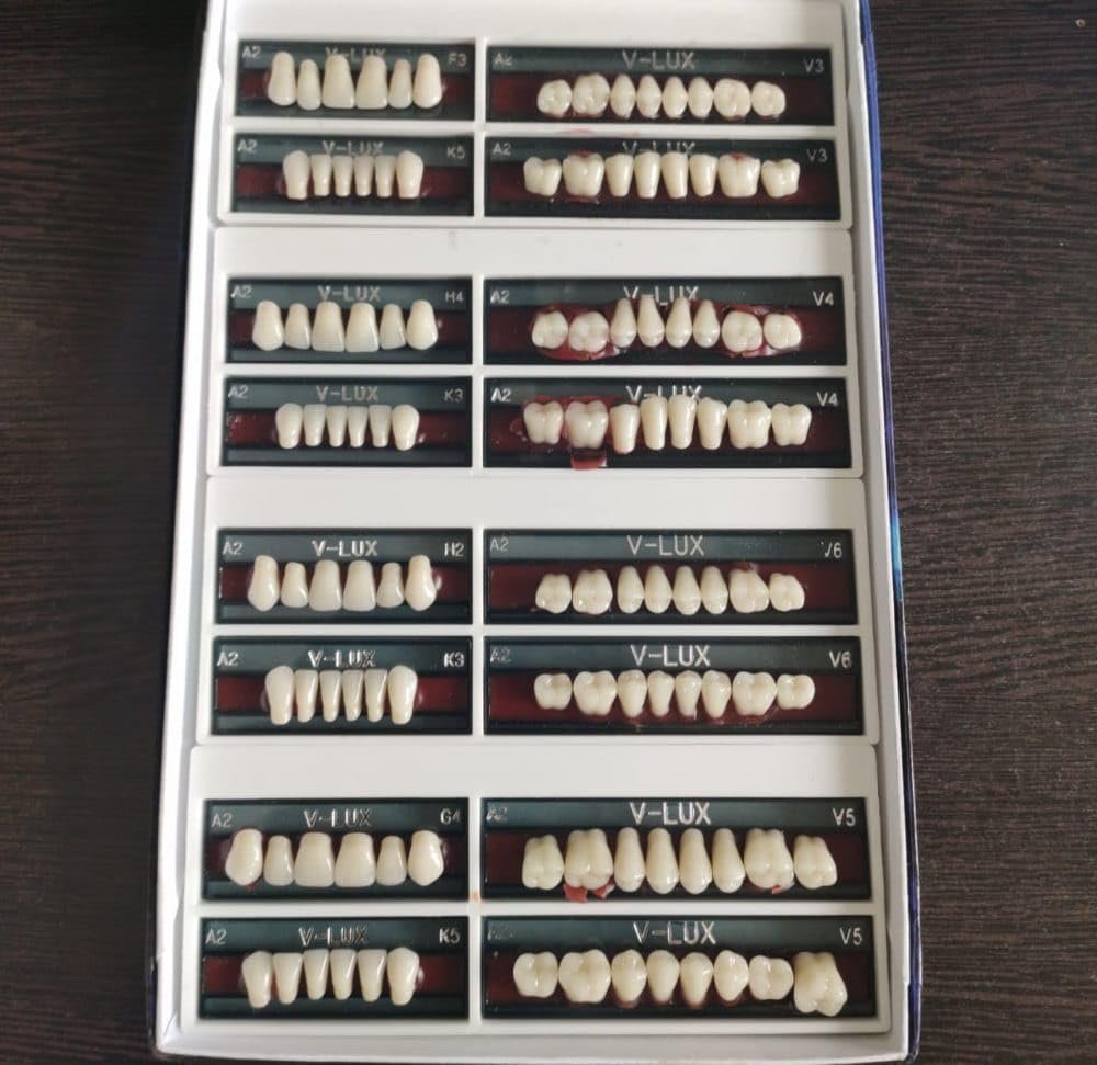 Dental Acrylic Teeth Kit 25 Size A2 Shade/Pack Of 1 Set/Acrylic Denture Teeth Set A2 (25 Size)