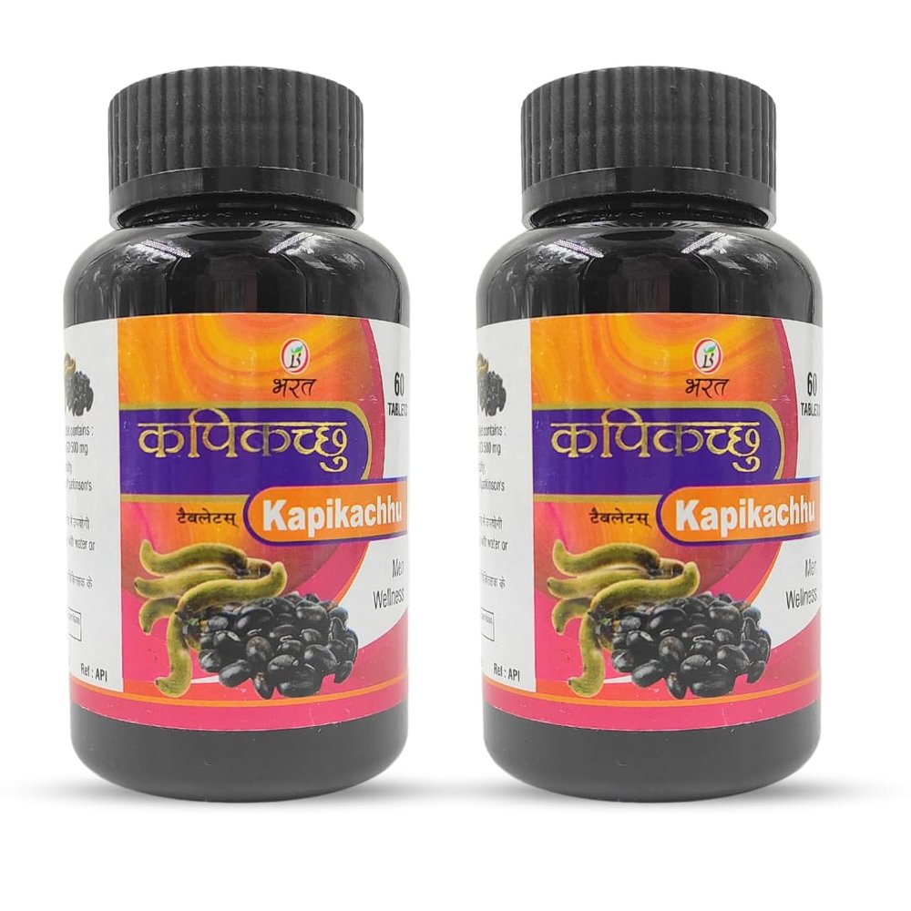 Bharat Ayurvedic Aushdhalaya Kapikachu Tablet | Pure,Natural Herbs Extracts | 60 Tablets (Pack of 2)