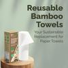 IMECO Reusable Eco Bamboo Kitchen Towel Roll (Pack of 4) 80 Washable & Reusable Sheets (Up to 8000 Uses) | Soft, Highly Absorbent & Durable | Eco-Friendly | Ideal for Daily Kitchen Cleaning view 2