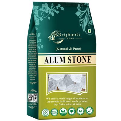 Brijbooti Alum Stone 800 Grams - Fitkari Stone for Skin Tightening, Shaving & Teeth Care - Phitkari Stone - Padikaram - Sphatika - White Fitkari Crystals, FSSAI, GMP, ISO Certified