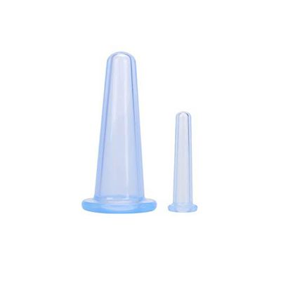 4beauty Therapy Silicone Manual Cupping Cups Full Body Massager Set with Storage Bag Massage Vacuum Rubber Cup Anti Cellulite for Full Body Face Back Legs, Blue (2pcs)