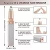 Eyebrow Trimmer for Women - 2in1 Facial Hair Remover Machine with Replaceable Heads, Hair Removal Machine For Women For Eyebrows, Face, Lips, and Nose Hair Remover with Light (Diamond-Multicolour) view 2